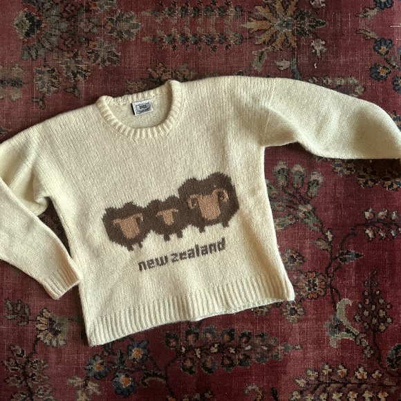 1990's Vintage BABO New Zealand Wool Sheep Intarsia Sweater - Picture 3 of 6